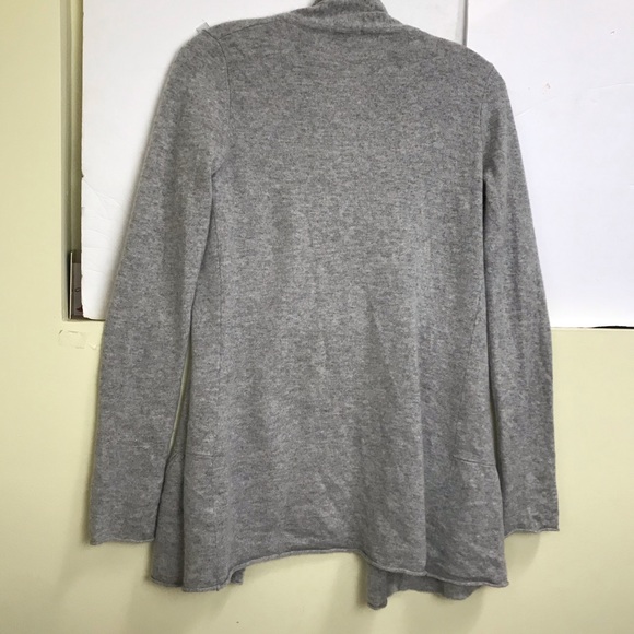 InCashmere Open Cardigan Cashmere Sweater Pleated Hem Flare Soft Knit Peplum S - Picture 3 of 12